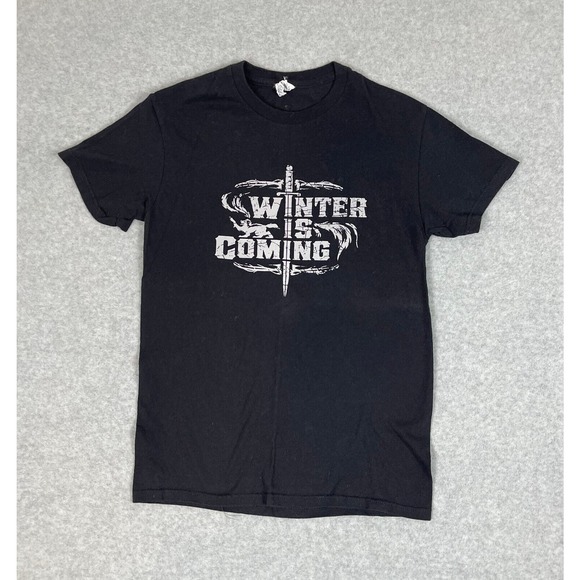 Game of Thrones T Shirt Mens S Black Winter is Coming John Snow Knights Watch - Picture 1 of 4